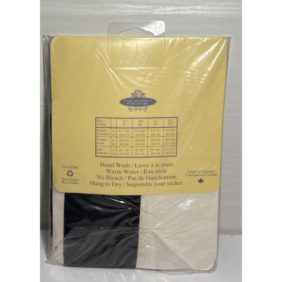 Plus Intimates Pantyhose L/G Black Womens 100% Nylon - Picture 3 of 4